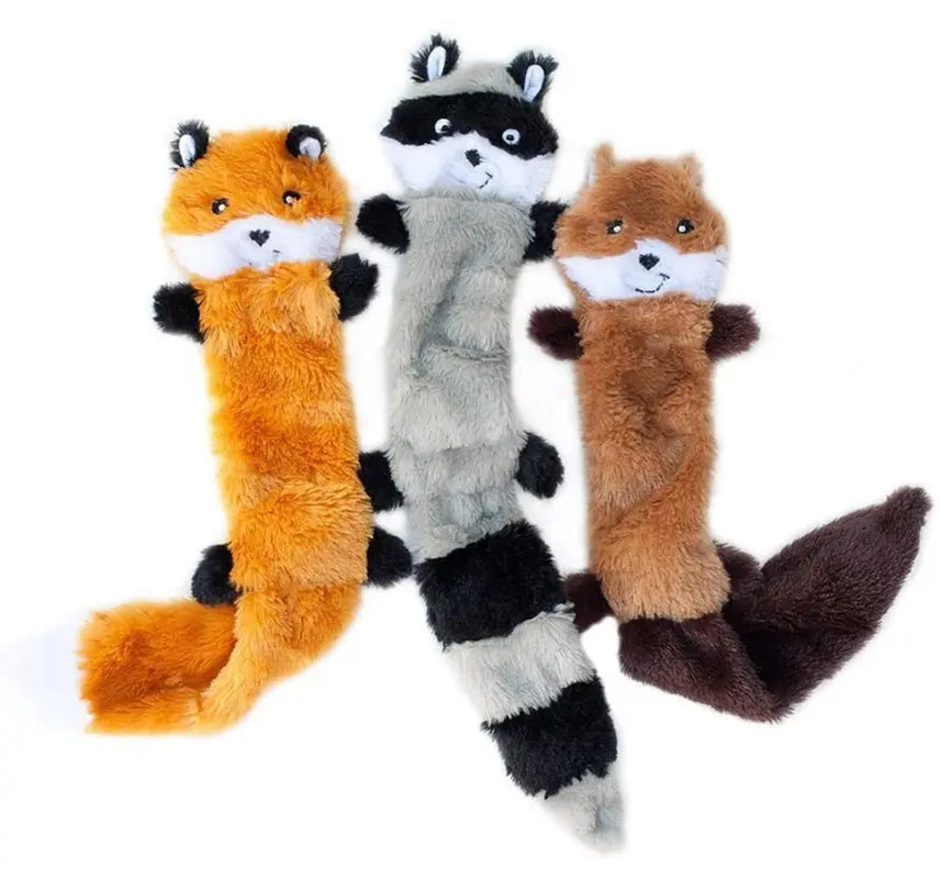 3 PCS Crinkle Dog Squeaky Toys with Double Layer Reinforced Fabric, Durable Plush Dog Toys, No Stuffing Body Dog Toy Set for Small to Large Dogs