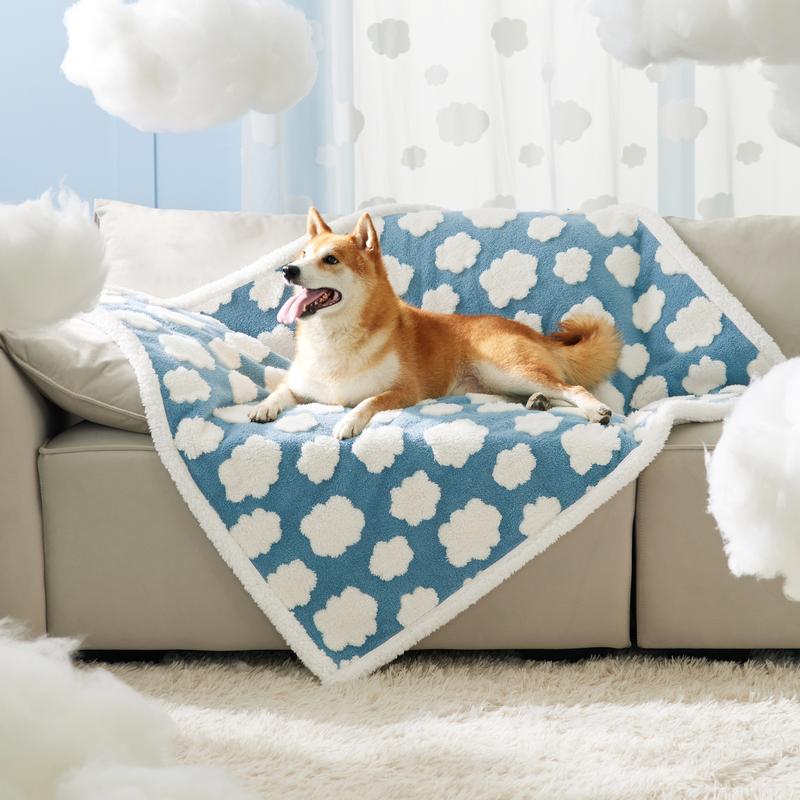 Ultra-Cozy Waterproof Dog Blanket – Reversible Sherpa & Plush Jacquard Design for Snuggles, Style, and Ultimate Furniture Protection!