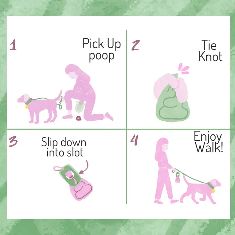 Buh-Bye Poop Bag Juggling! Floral Doo Pal - Clip, Carry, and Go! Makes Walks a Breeze - Hands-Free Doggy Poop Bag Holder