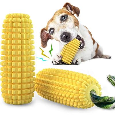 Corn Cob Squeaky Chew Toy – The Cutest  Teeth-Cleaning Fun for Your Pup! Suitable for Small, Medium and Large breeds and agressive chewers!