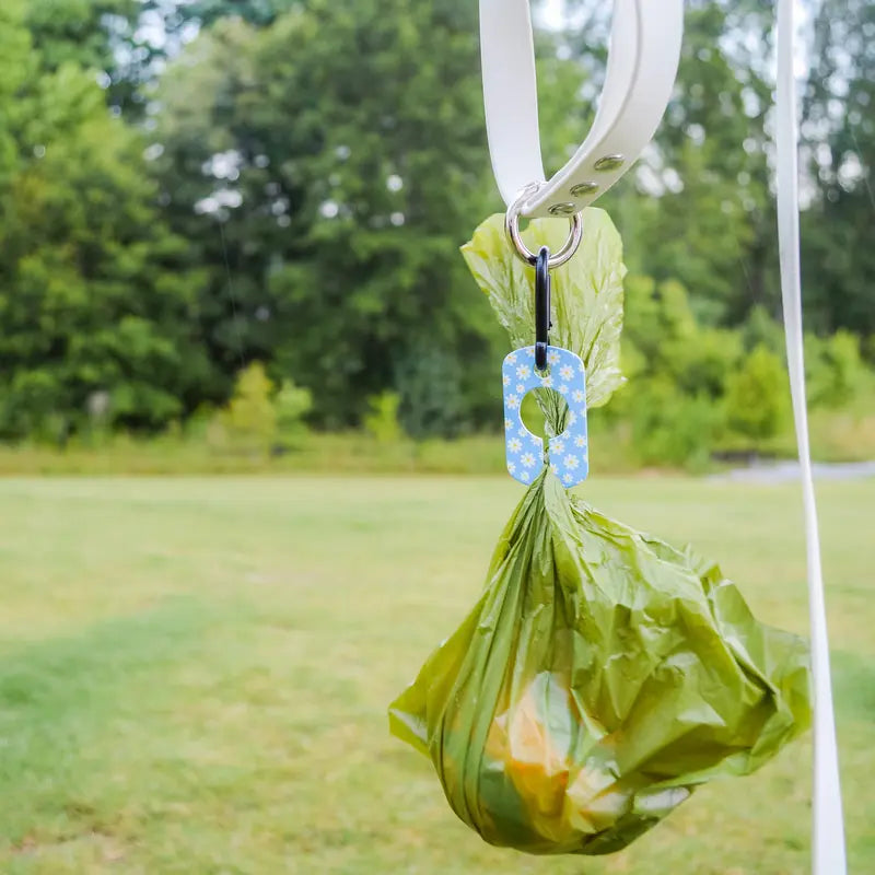 Buh-Bye Poop Bag Juggling! Floral Doo Pal - Clip, Carry, and Go! Makes Walks a Breeze - Hands-Free Doggy Poop Bag Holder