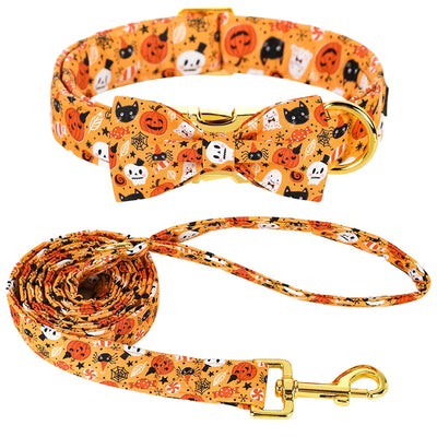 Pawsome Halloween Collar with Bowtie and Coordinating Options - Mix, Match & Strut in Style! 🎃 XXS, XS, S, M, L, XL
