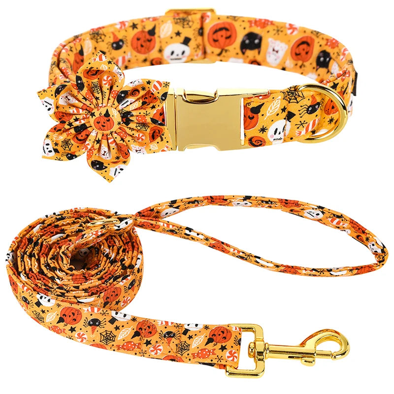 Pawsome Halloween Collar with Bowtie and Coordinating Options - Mix, Match & Strut in Style! 🎃 XXS, XS, S, M, L, XL