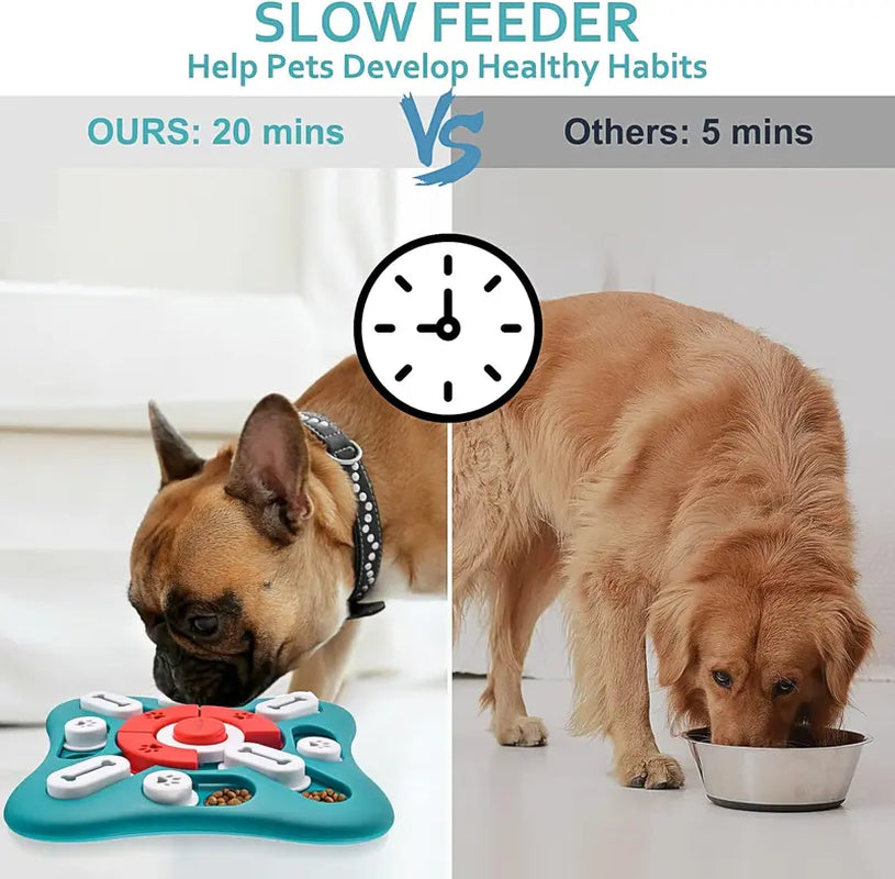 Dog Puzzle Toys, Squeaky Treat Dispensing Dog Enrichment Toys for IQ Training and Brain Stimulation, Interactive Mentally Stimulating Toys as Gifts for Puppies, Cats, Small, Medium, Large Dogs