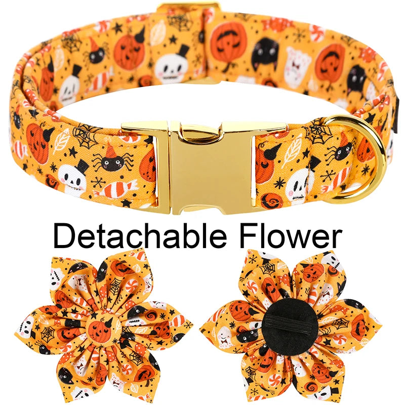 Pawsome Halloween Collar with Bowtie and Coordinating Options - Mix, Match & Strut in Style! 🎃 XXS, XS, S, M, L, XL