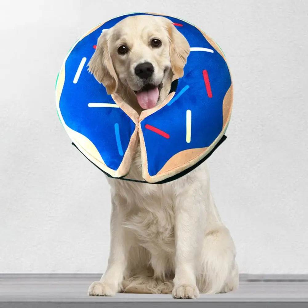 Sprinkle Me Happy Inflatable Dog Donut - for Post-Surgery Recovery - Adorable Sprinkle Donut Dog Cone🍩