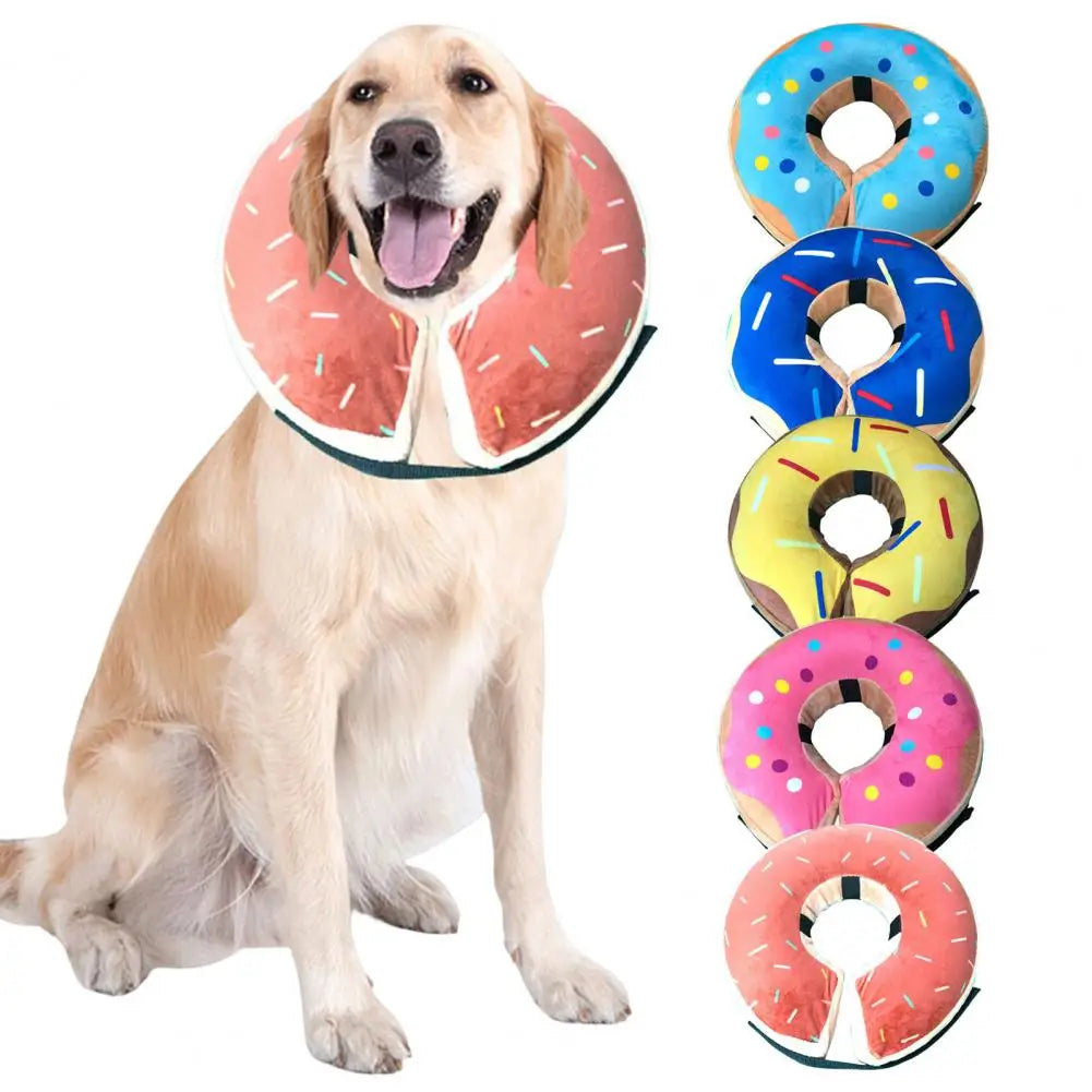 Sprinkle Me Happy Inflatable Dog Donut - for Post-Surgery Recovery - Adorable Sprinkle Donut Dog Cone🍩