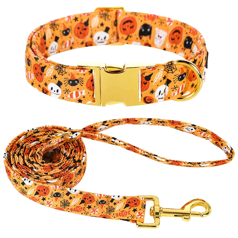 Pawsome Halloween Collar with Bowtie and Coordinating Options - Mix, Match & Strut in Style! 🎃 XXS, XS, S, M, L, XL