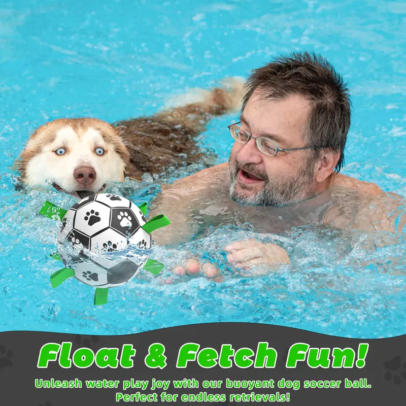 GOGOOD Dog Toys Soccer Ball with Straps, Interactive Dog Toys for Tug of War Puppy Birthday Gifts Dog Tug Toy Dog Water Toy Durable Dog Balls for Small & Medium Large Dogs