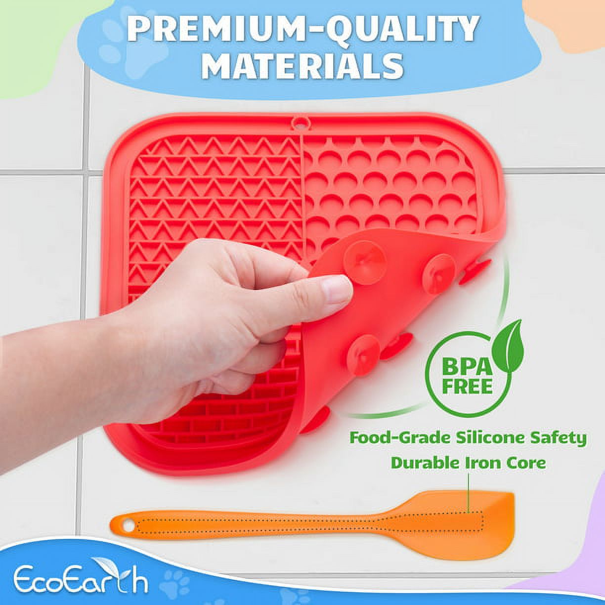 Set of 2 Lick Mats for Slow-Feeding | BPA-free | Suction Cups to Stay in Place
