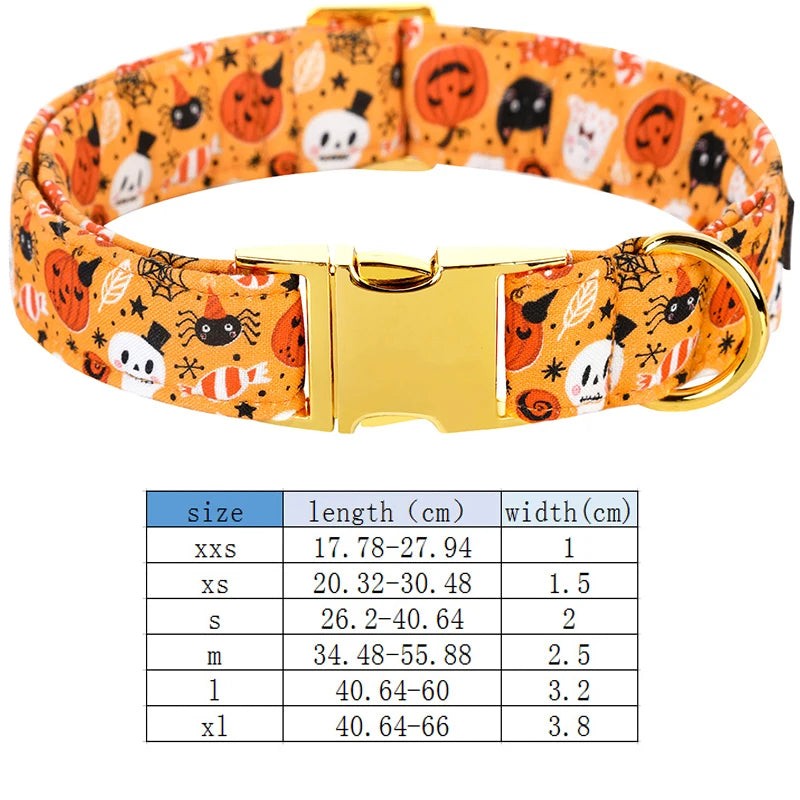 Pawsome Halloween Collar with Bowtie and Coordinating Options - Mix, Match & Strut in Style! 🎃 XXS, XS, S, M, L, XL