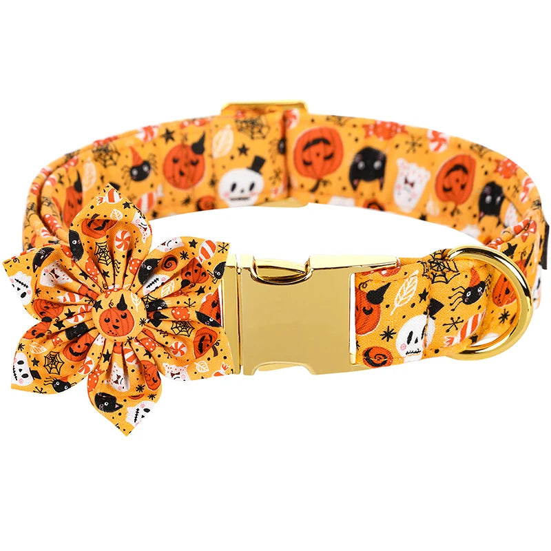 Pawsome Halloween Collar with Bowtie and Coordinating Options - Mix, Match & Strut in Style! 🎃 XXS, XS, S, M, L, XL