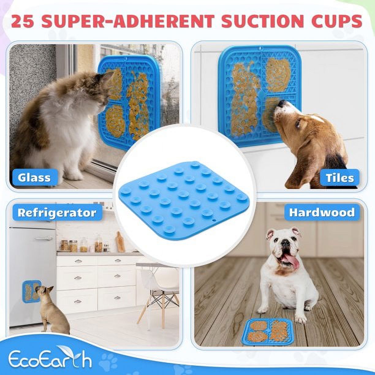 Set of 2 Lick Mats for Slow-Feeding | BPA-free | Suction Cups to Stay in Place