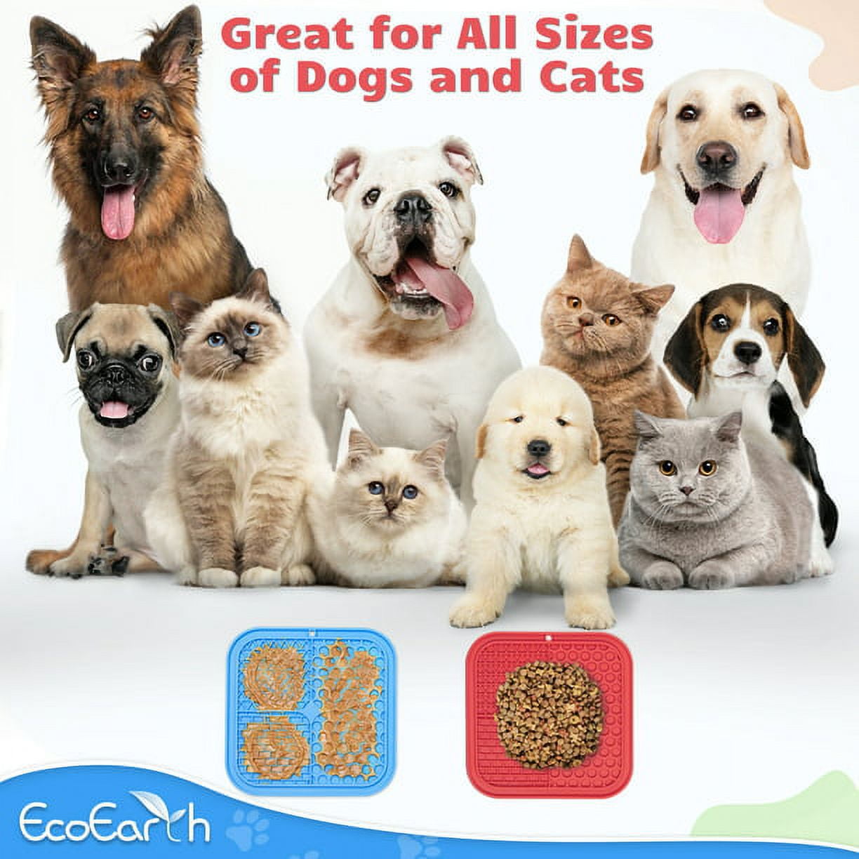 Set of 2 Lick Mats for Slow-Feeding | BPA-free | Suction Cups to Stay in Place