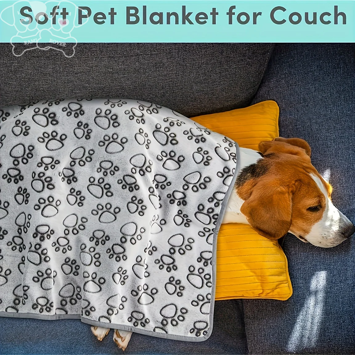 Paw-some Plush Dog Blanket – Super Soft & Fluffy, Cozy Paw Print Blanket for Dogs – Snuggly, Warm, and Perfect for Snuggles