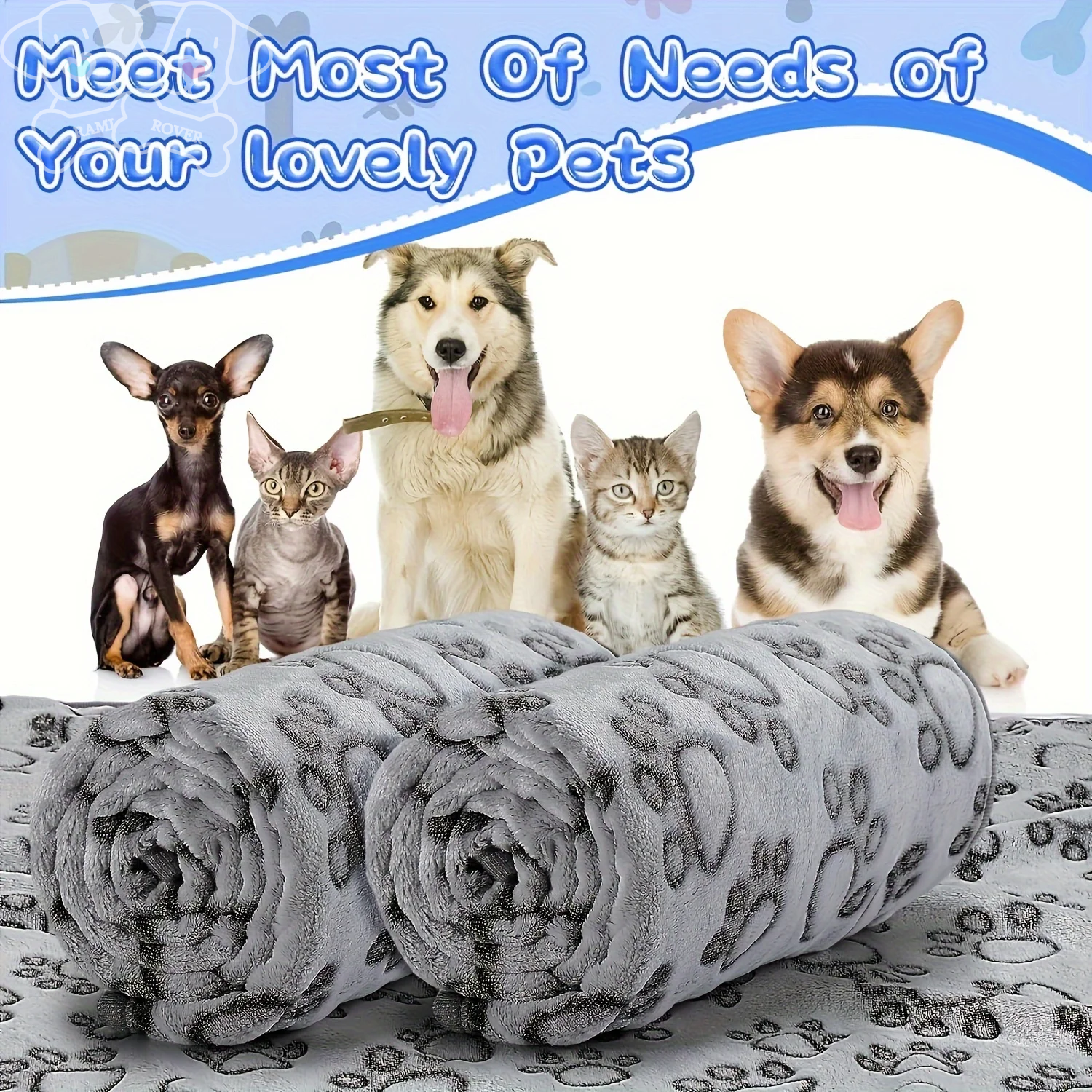 Paw-some Plush Dog Blanket – Super Soft & Fluffy, Cozy Paw Print Blanket for Dogs – Snuggly, Warm, and Perfect for Snuggles