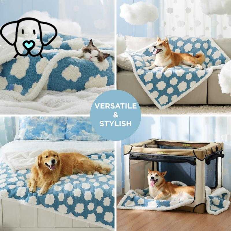 Ultra-Cozy Waterproof Dog Blanket – Reversible Sherpa & Plush Jacquard Design for Snuggles, Style, and Ultimate Furniture Protection!