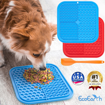 Set of 2 Lick Mats for Slow-Feeding | BPA-free | Suction Cups to Stay in Place